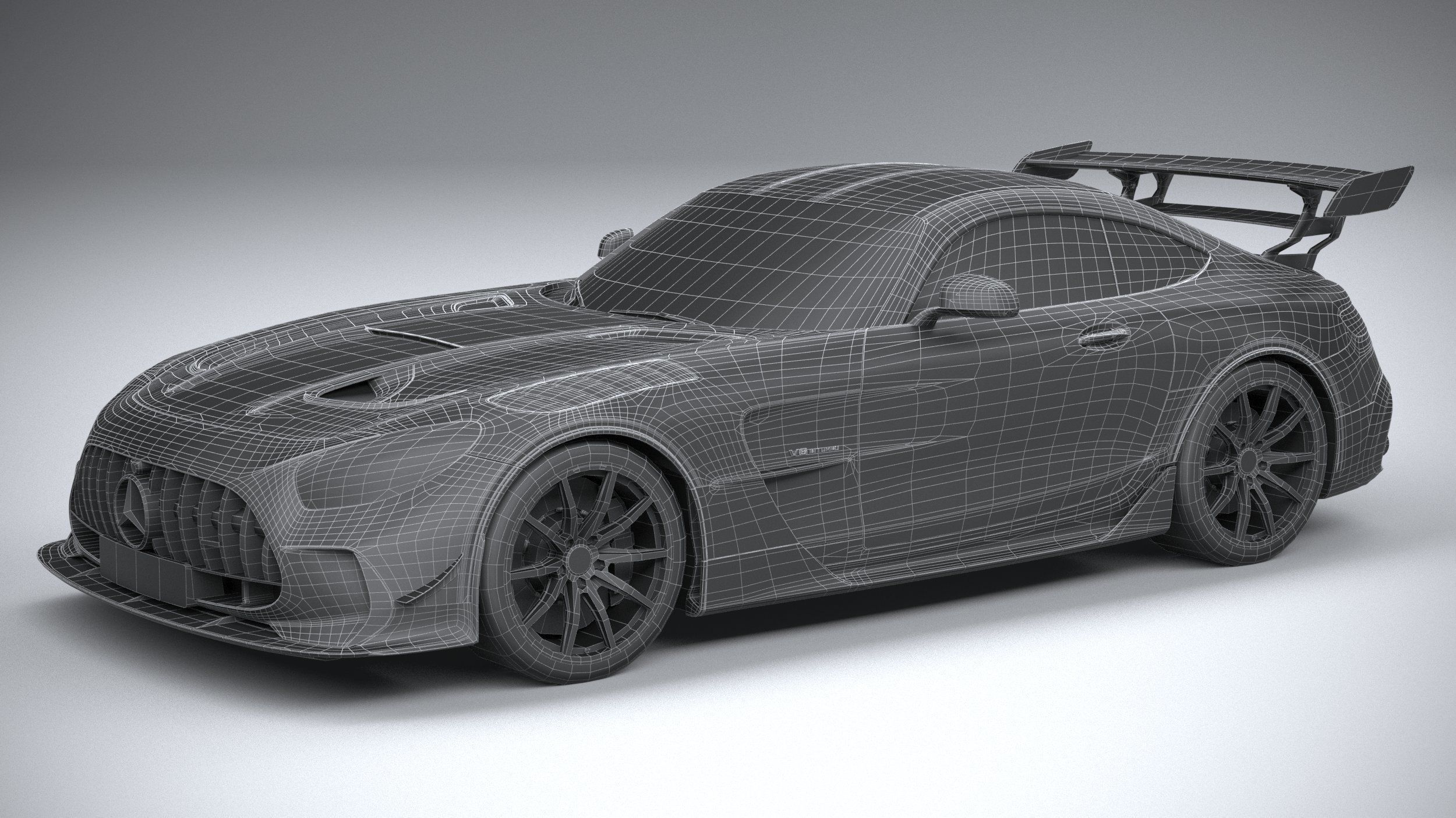 Mercedes AMG GT Black Series 2021 LowPoly 3D model_29