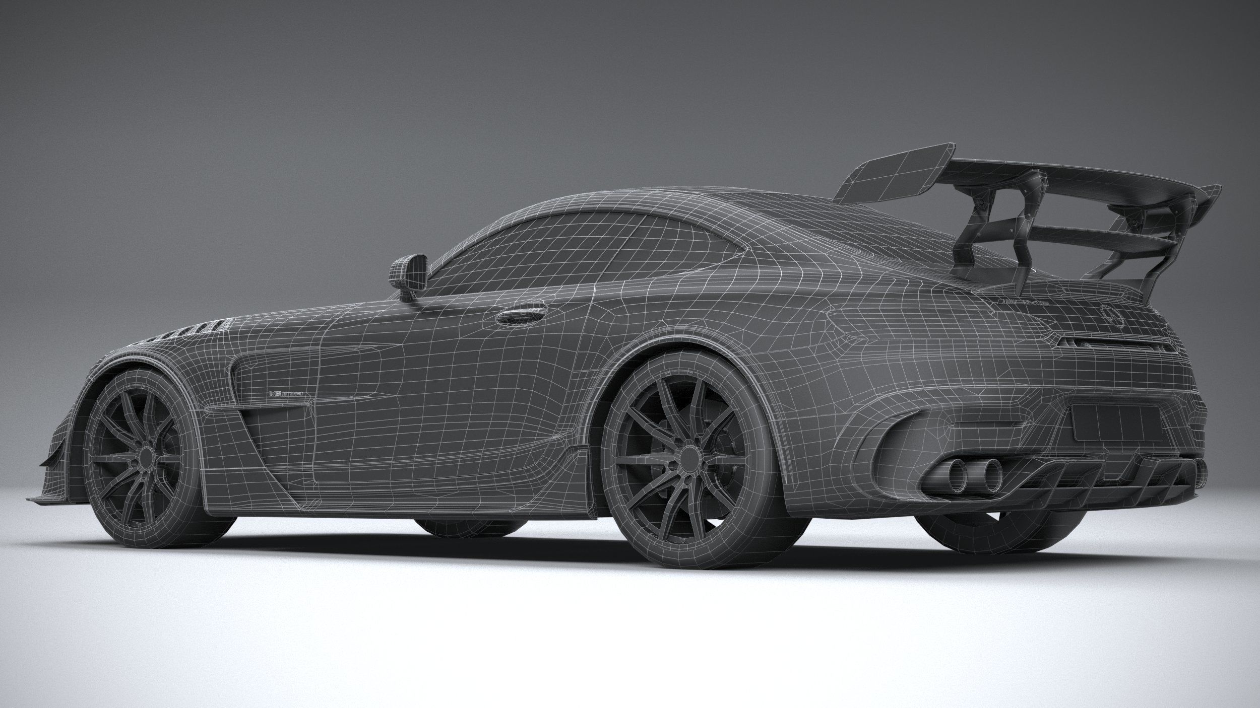 Mercedes AMG GT Black Series 2021 LowPoly 3D model_31