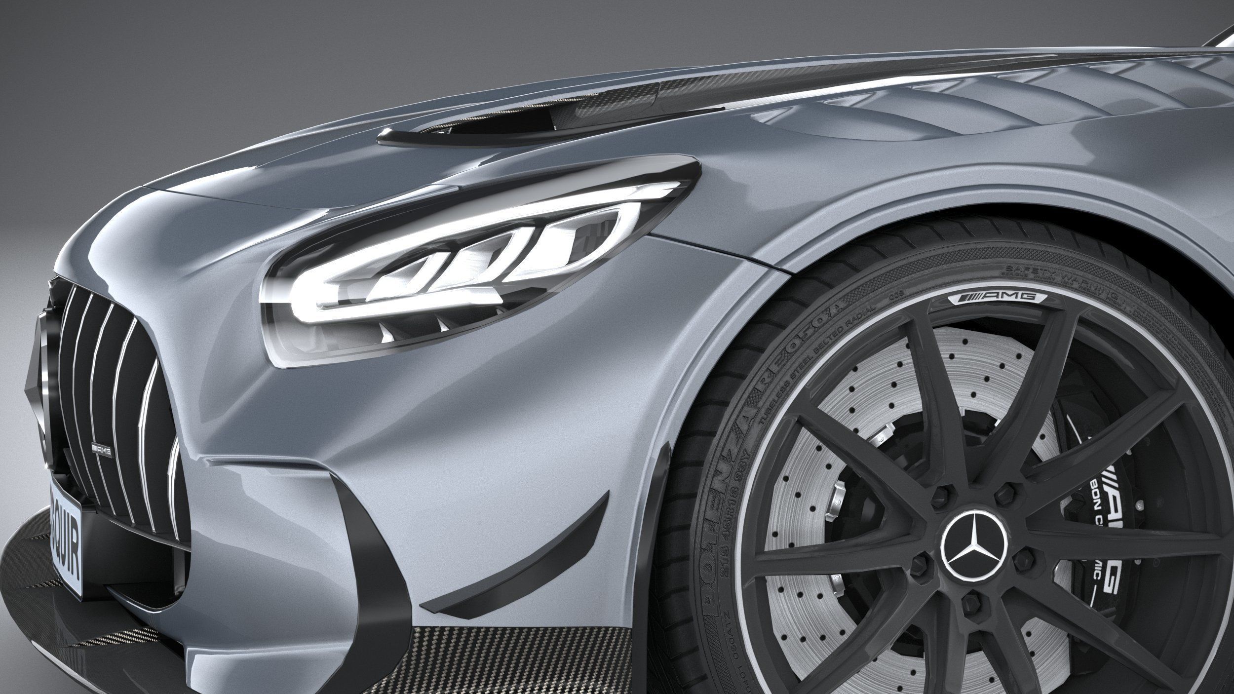 Mercedes AMG GT Black Series 2021 LowPoly 3D model_3