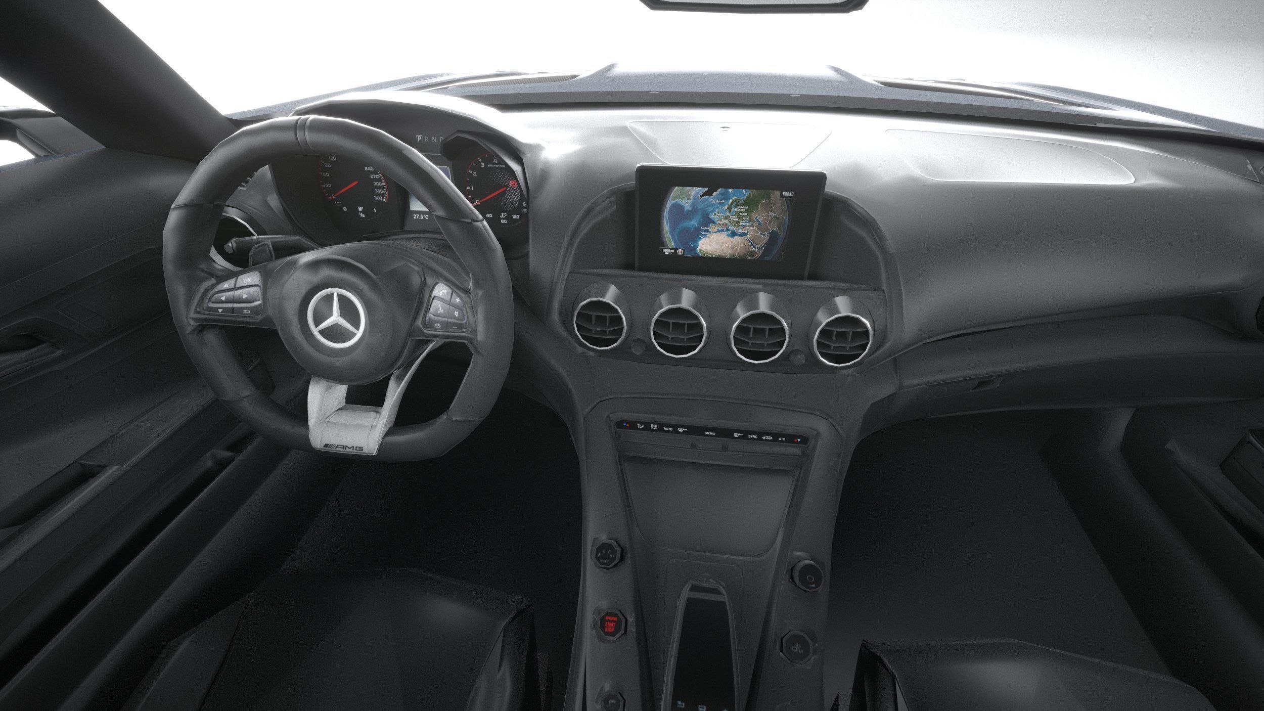 Mercedes AMG GT Black Series 2021 LowPoly 3D model_27