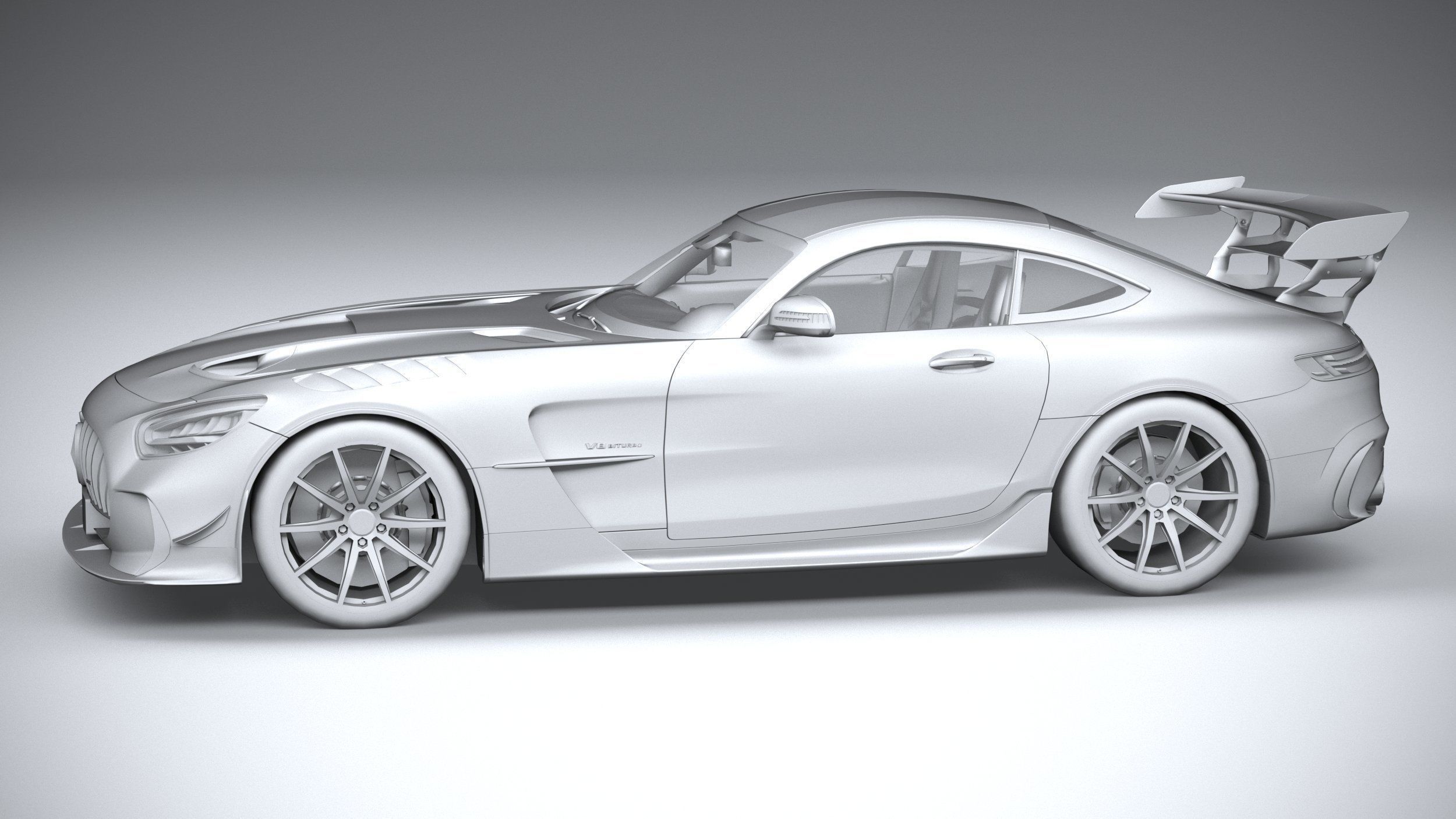 Mercedes AMG GT Black Series 2021 LowPoly 3D model_22