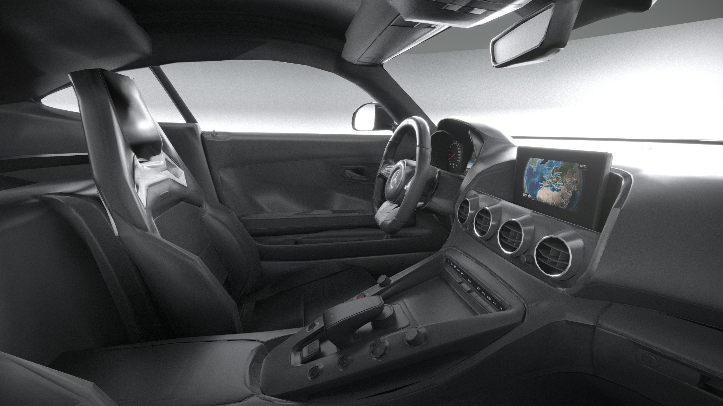 Mercedes AMG GT Black Series 2021 LowPoly 3D model_28