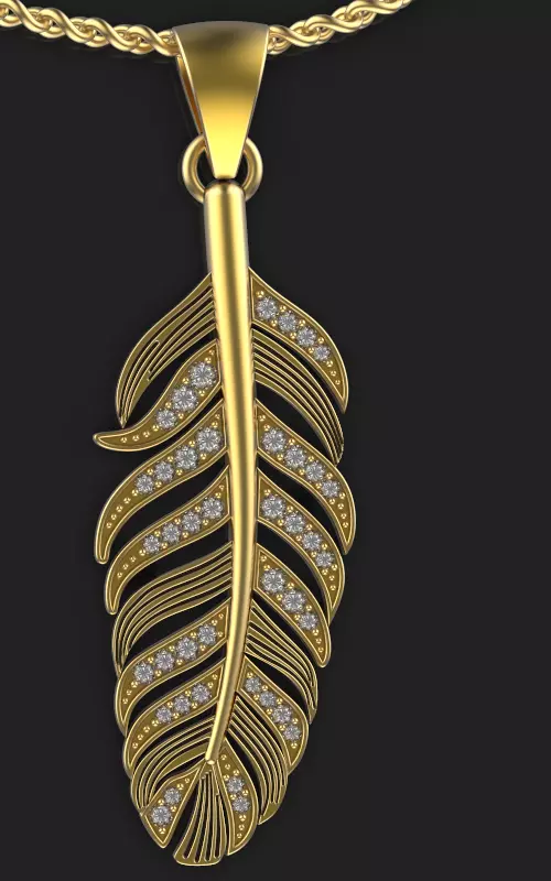 Wing pendant Silver Gold Print 3D print model