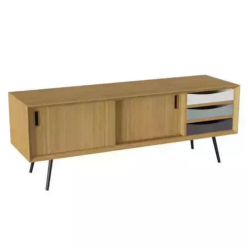 Ruben Teak Tv Cabinet 155 3D model