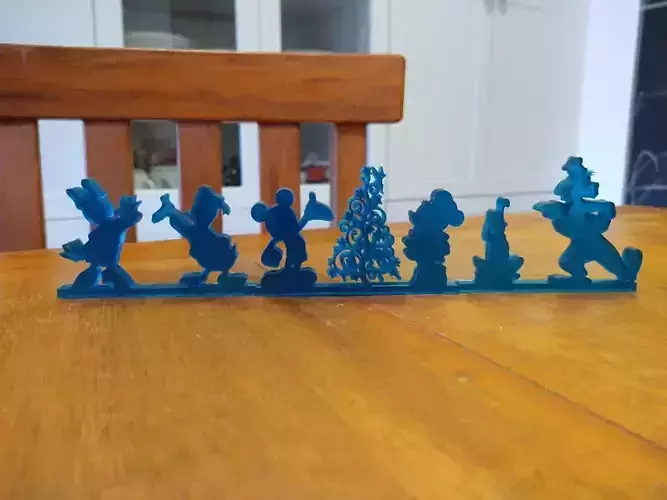 Mickey and Friends Christmas Silhouette 3D print model