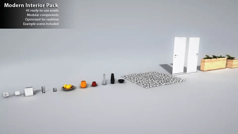 Unity Modern Interior Pack Low-poly Low-poly 3D model_5