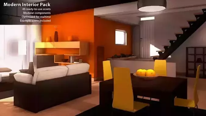 Unity Modern Interior Pack Low-poly Low-poly 3D model