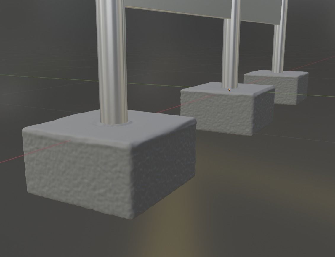 Company Signpost 2 Columns High-Poly Version 3D model_2