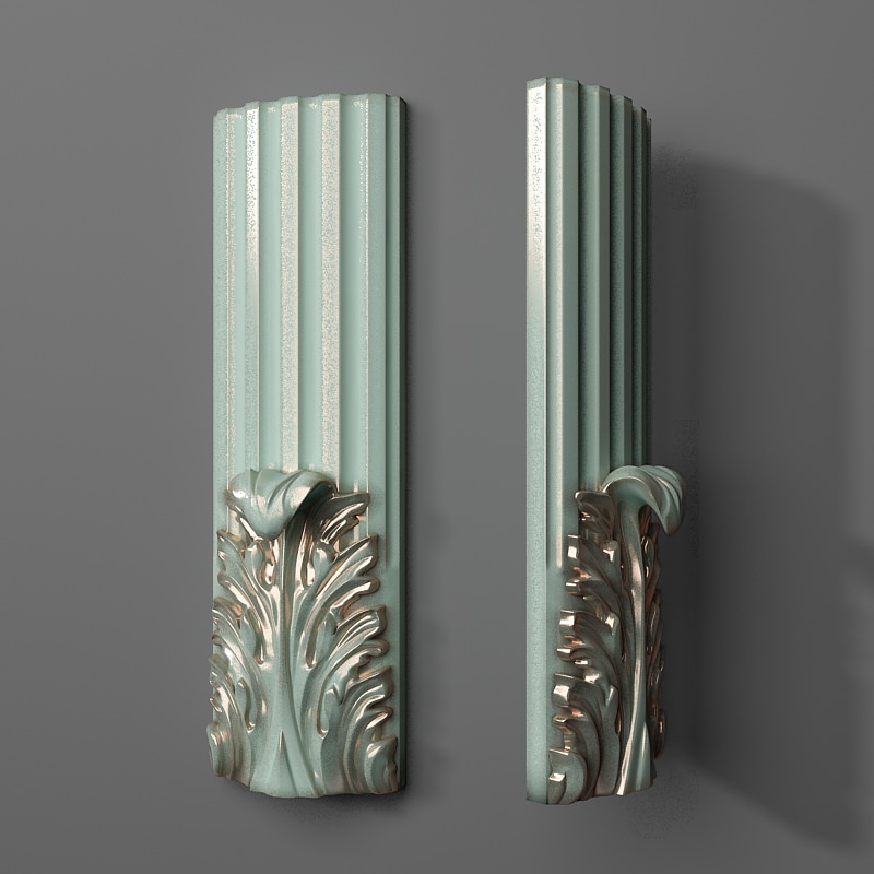Column-03 art deco style wall sconce 3D print model_1