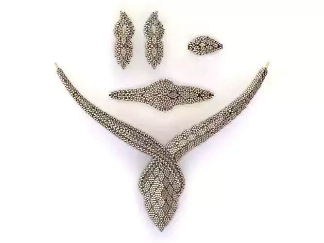 Fullset necklace and earrings set with diamonds