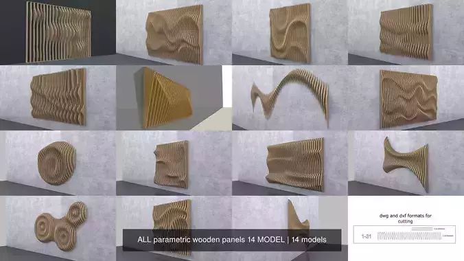 ALL parametric wooden panels 14 MODEL