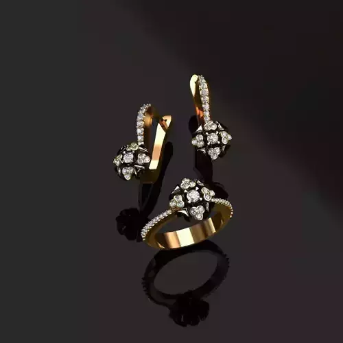 Ring and Earrings  3D print model