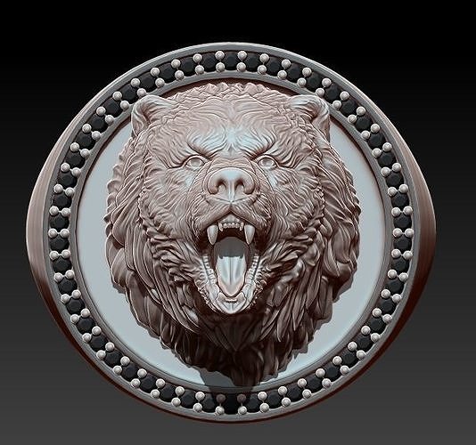 Bear Ring Silver Gold  Print 3D print model