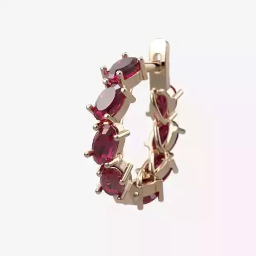 Women earrings with gems CAD 3dm stl