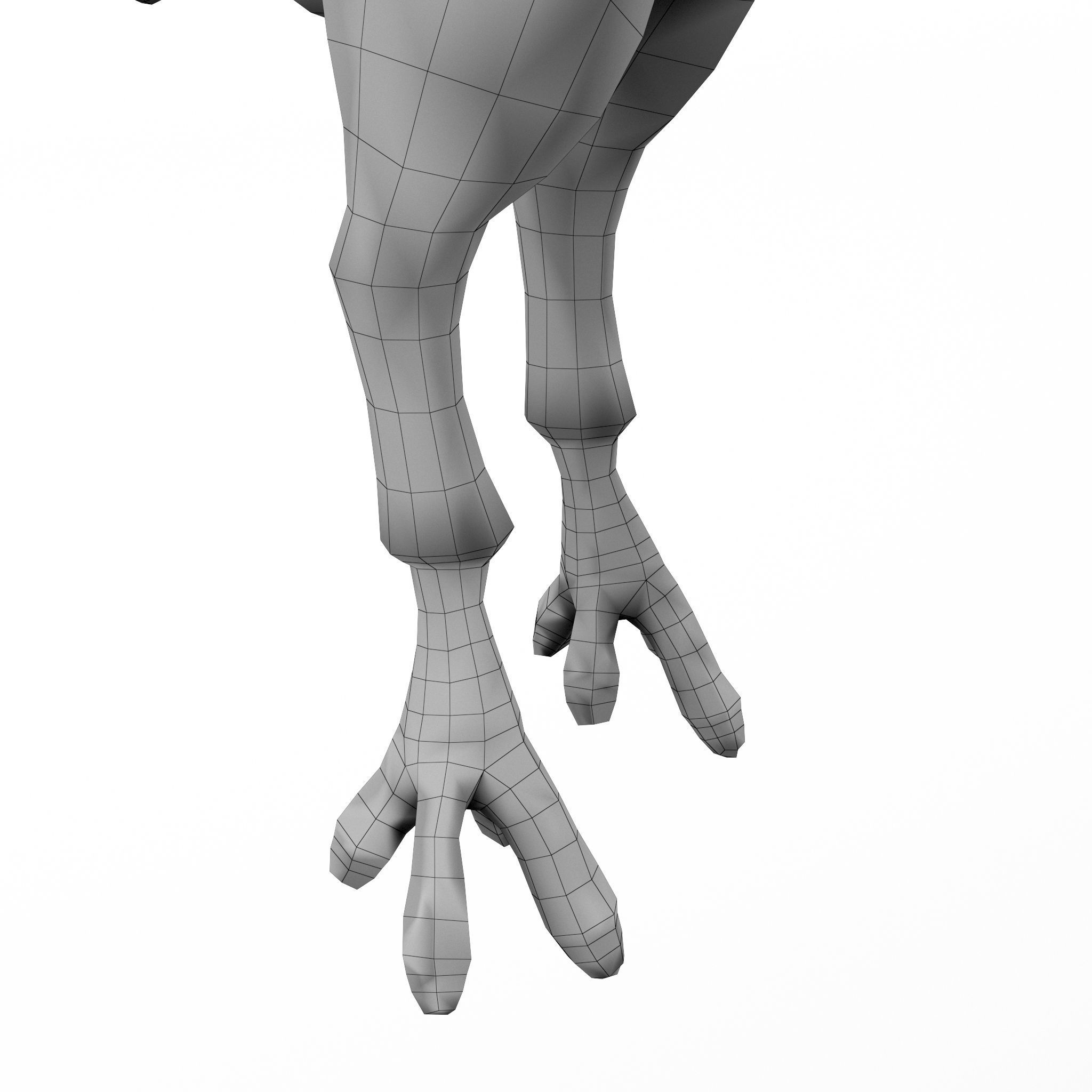 Chicken cartoon rigged low poly Low-poly 3D model_9