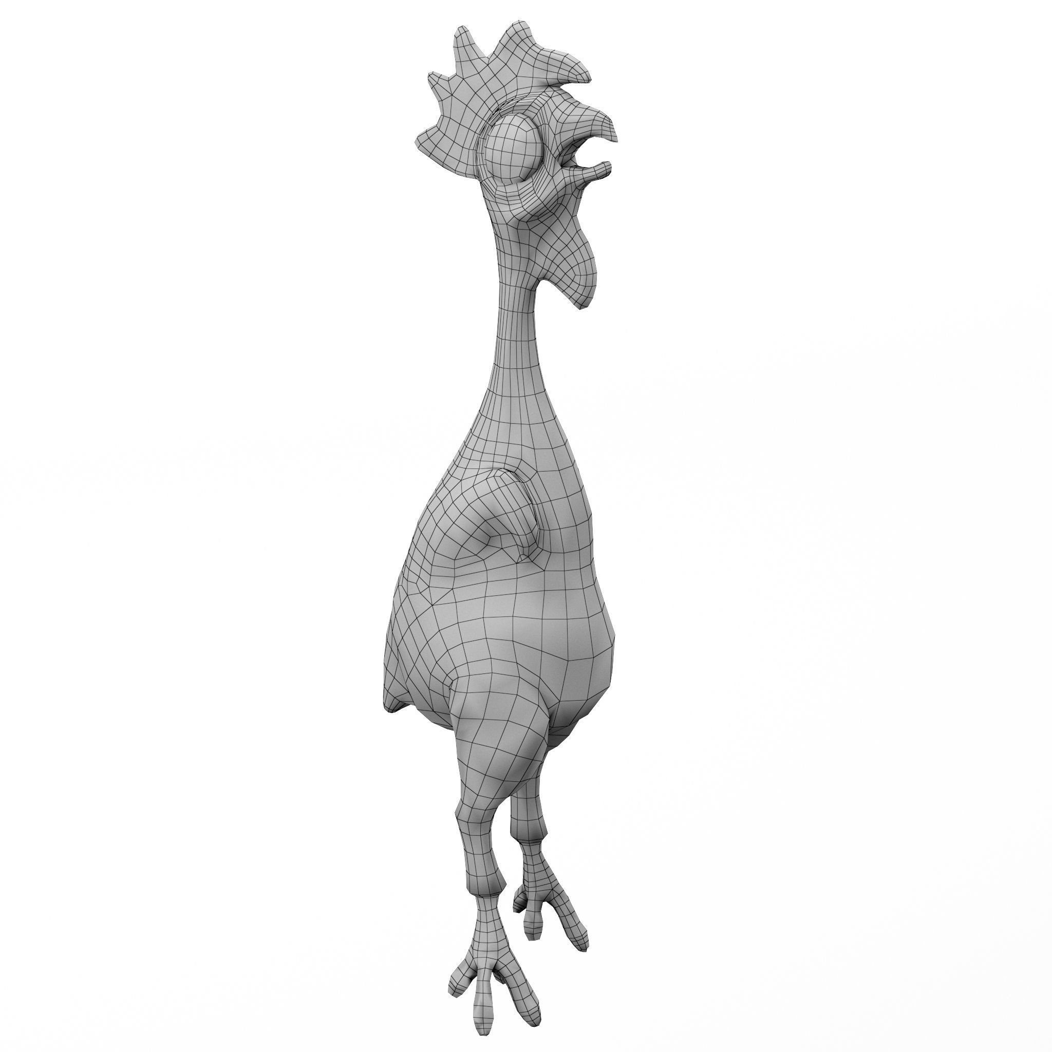 Chicken cartoon rigged low poly Low-poly 3D model_7