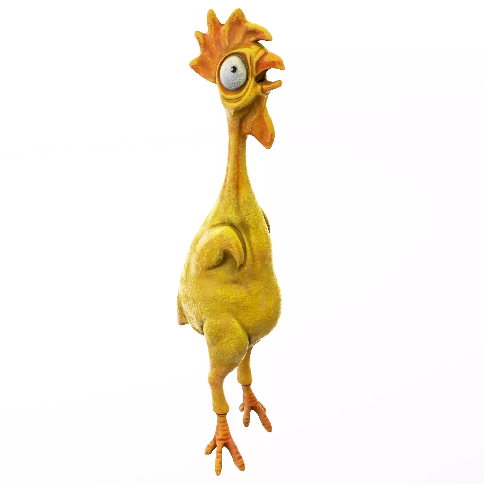 Chicken cartoon rigged low poly Low-poly 3D model_0