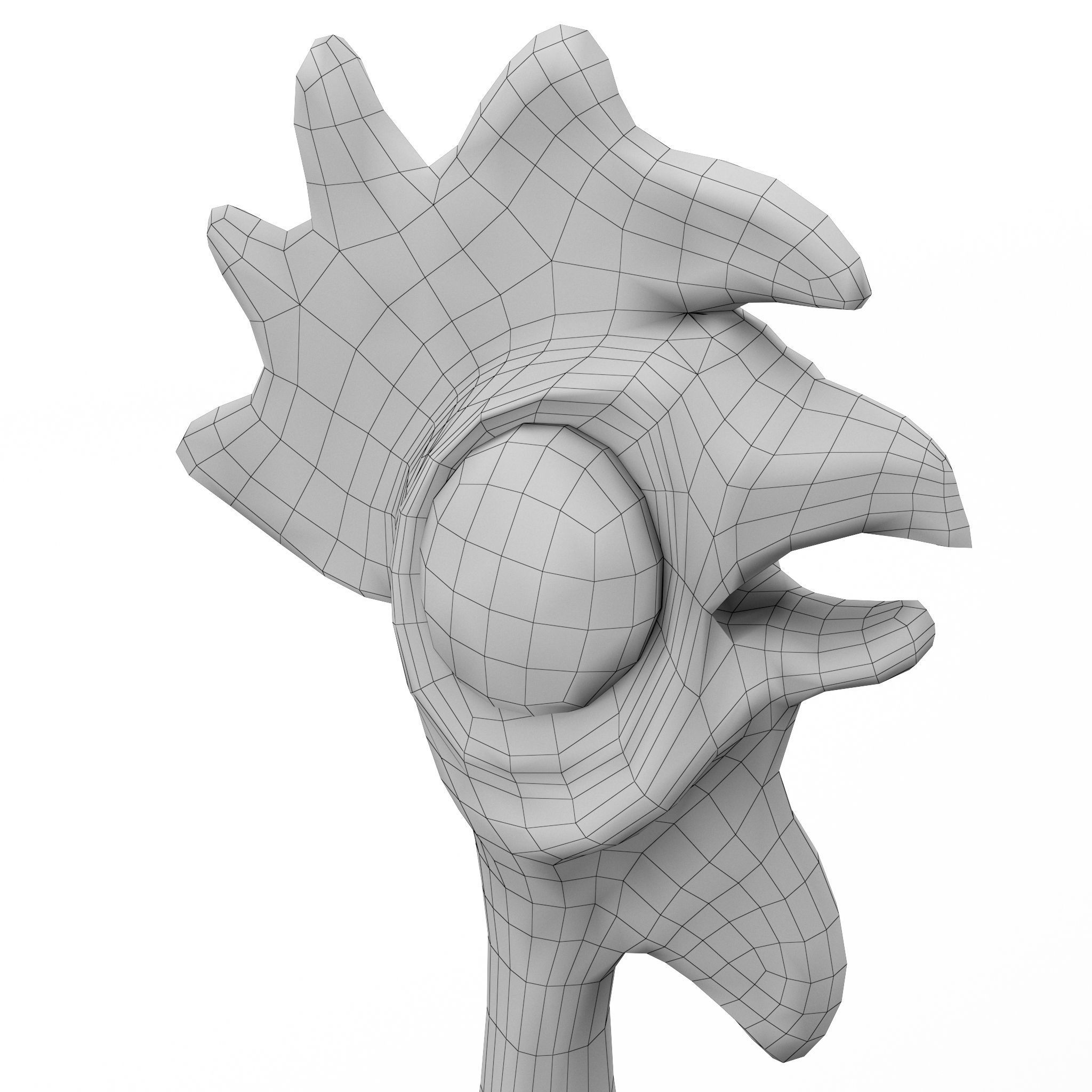 Chicken cartoon rigged low poly Low-poly 3D model_8