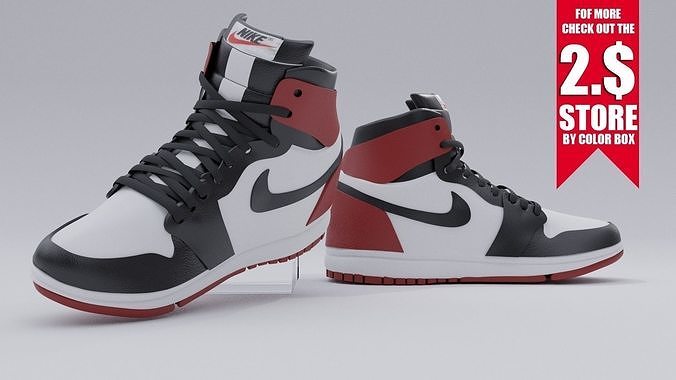 BEST NIKE AIR JORDAN 1 - JORDAN RETRO RED 3D model