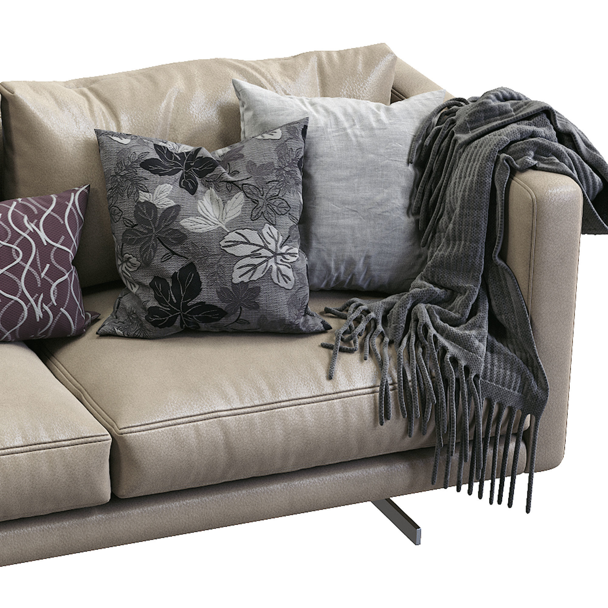 DEE DEE Leather Sofa By BERTO 3D model_2