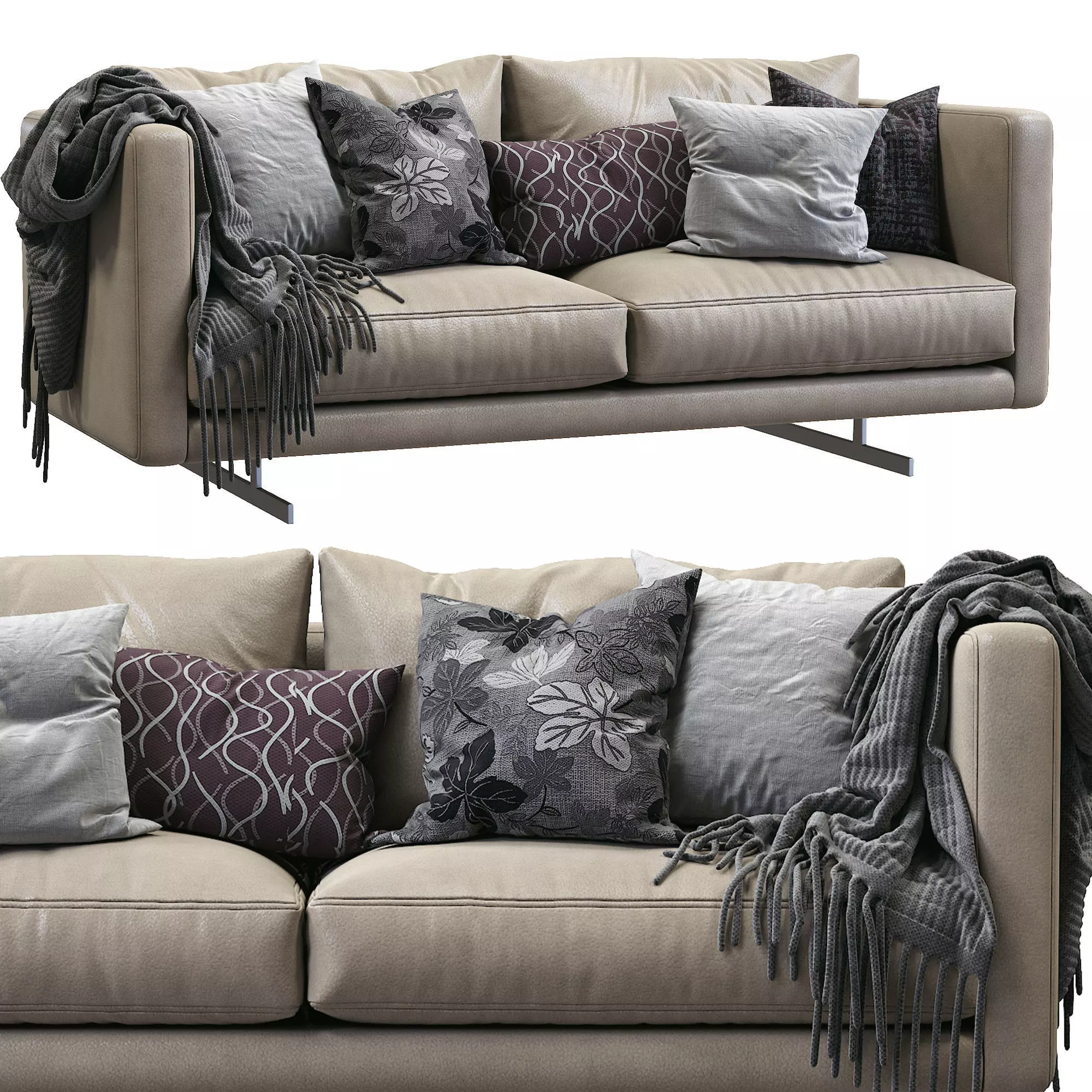 DEE DEE Leather Sofa By BERTO 3D model_0