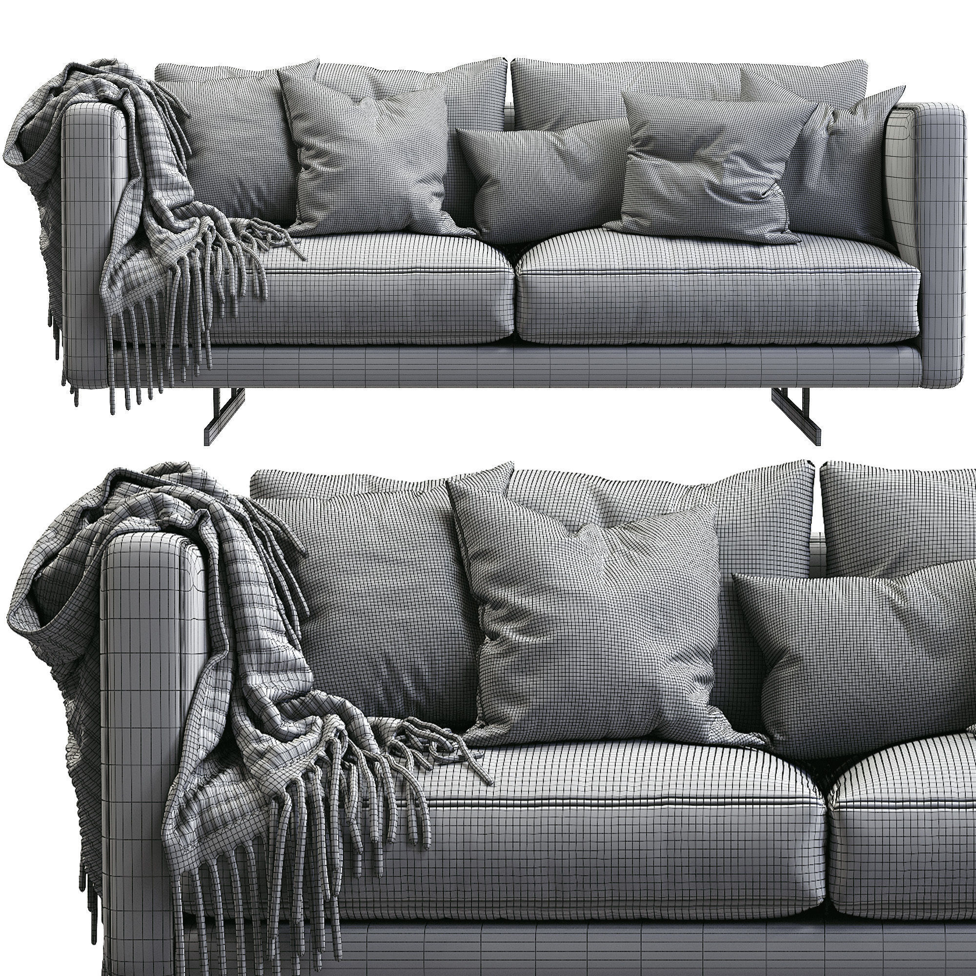 DEE DEE Leather Sofa By BERTO 3D model_4