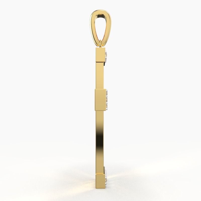 JESUS CROSS DIAMOND PENDANT 3D print model_2