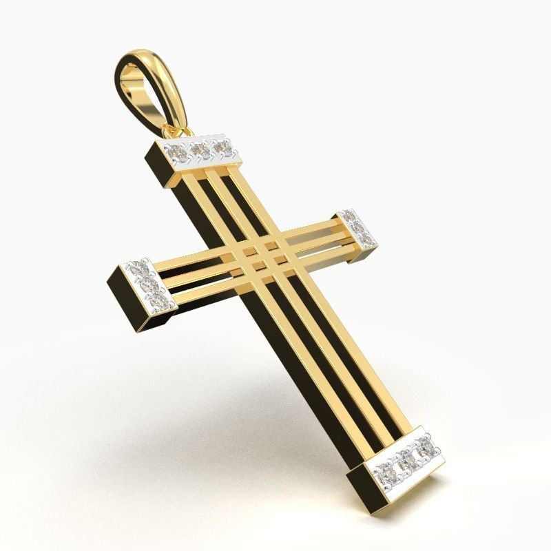 JESUS CROSS DIAMOND PENDANT 3D print model_5