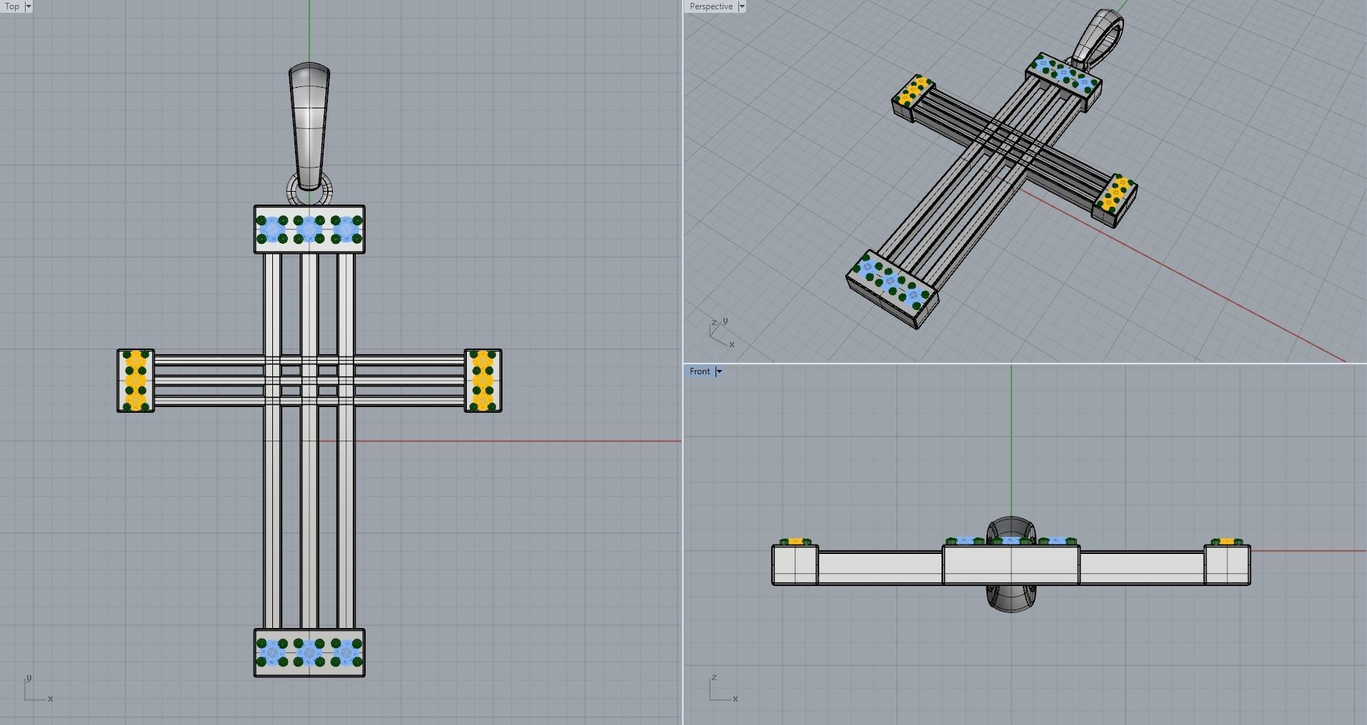 JESUS CROSS DIAMOND PENDANT 3D print model_7