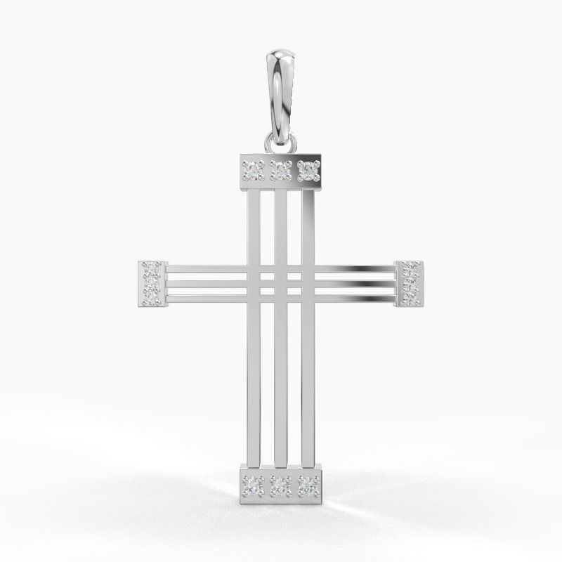 JESUS CROSS DIAMOND PENDANT 3D print model_15