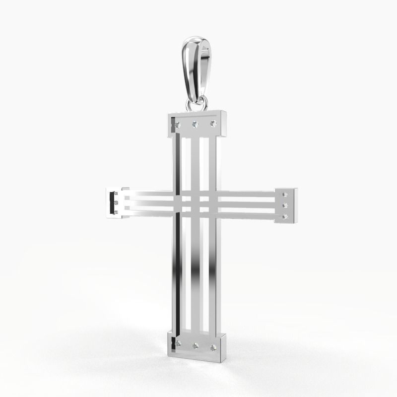 JESUS CROSS DIAMOND PENDANT 3D print model_13