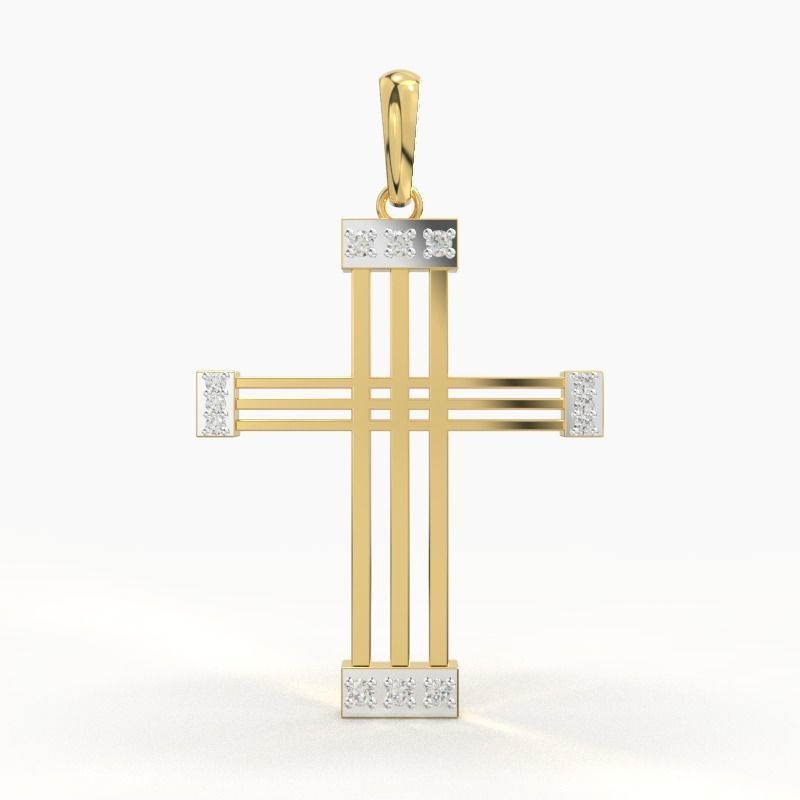 JESUS CROSS DIAMOND PENDANT 3D print model_1