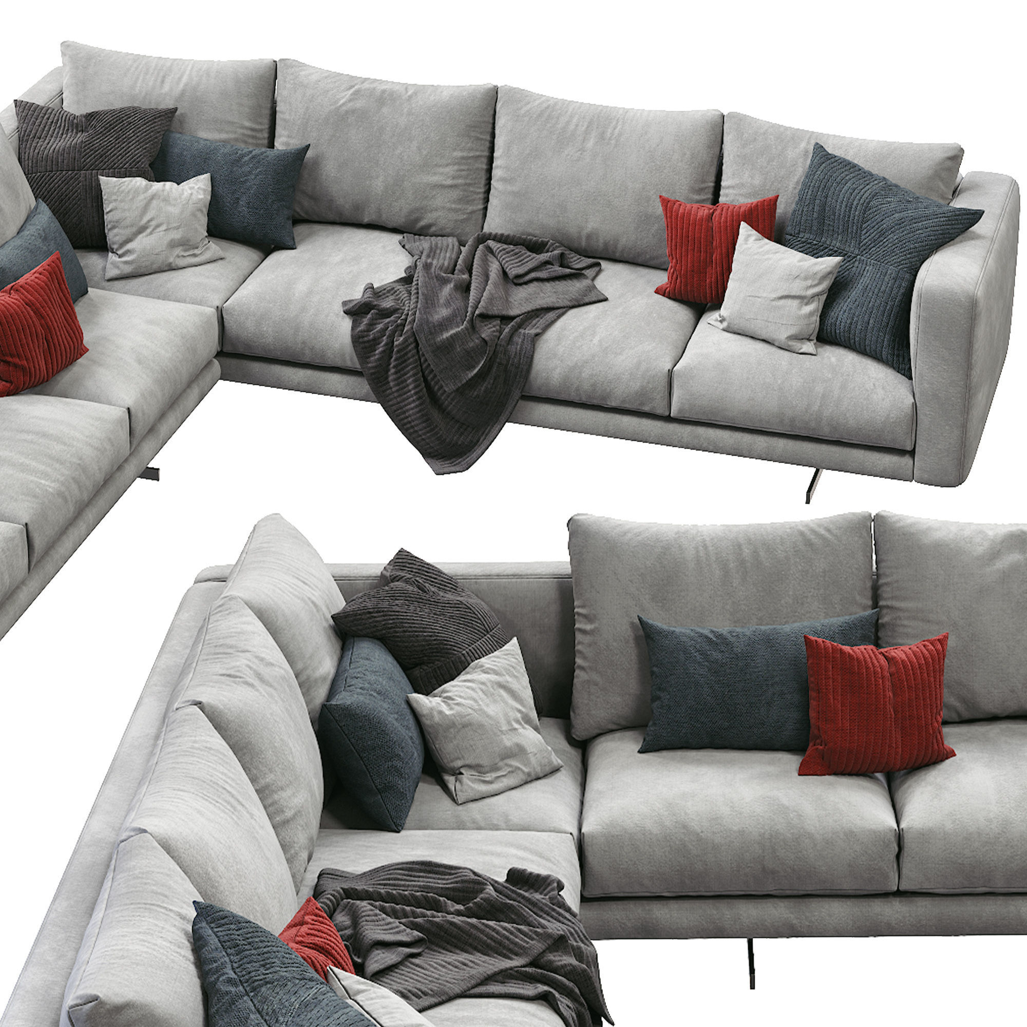 Dee Dee Sectional Sofa by Berto 3D model_1