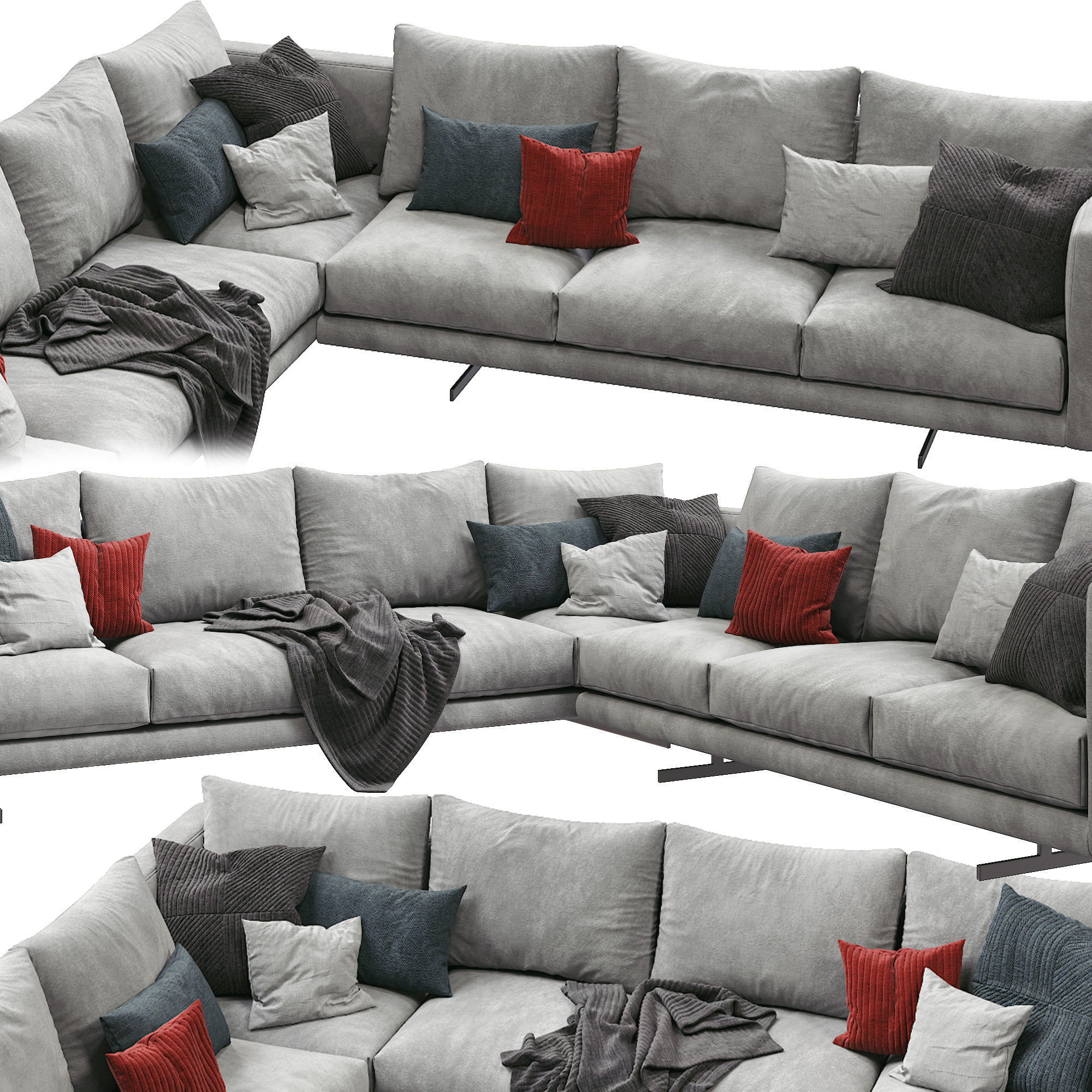 Dee Dee Sectional Sofa by Berto 3D model_2