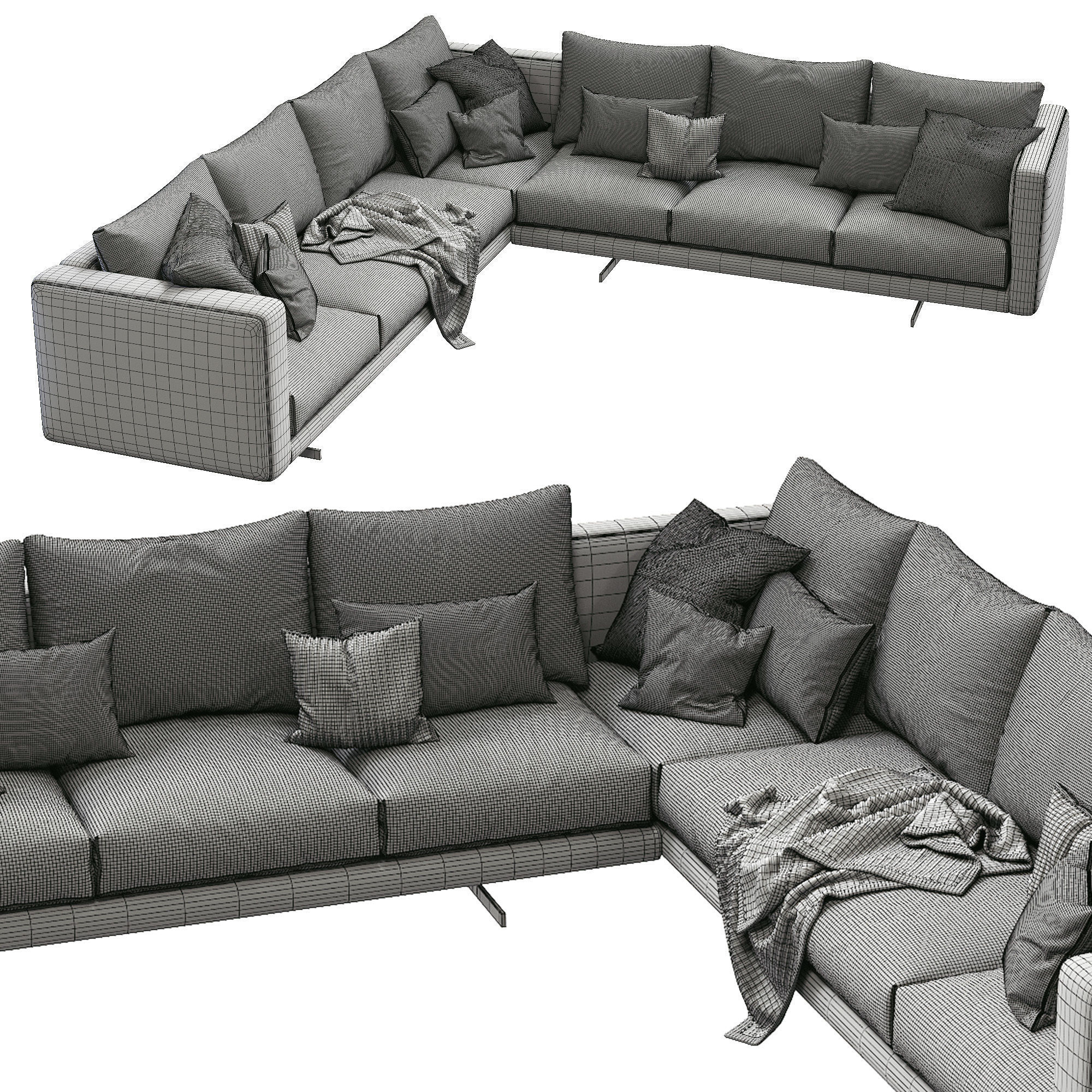 Dee Dee Sectional Sofa by Berto 3D model_4