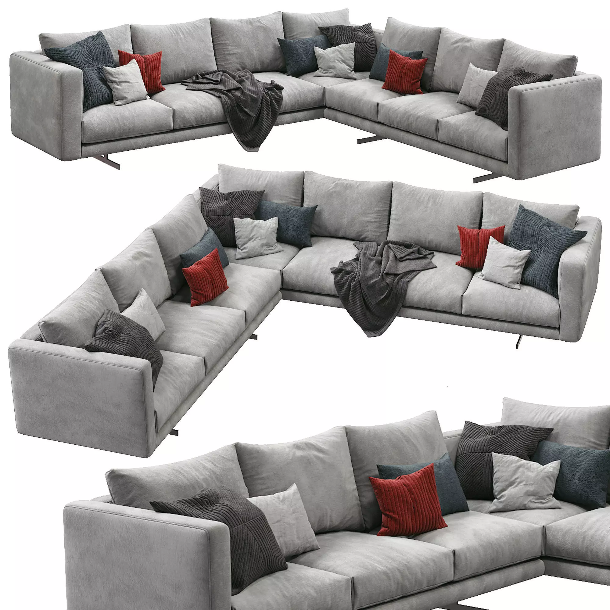 Dee Dee Sectional Sofa by Berto 3D model_0