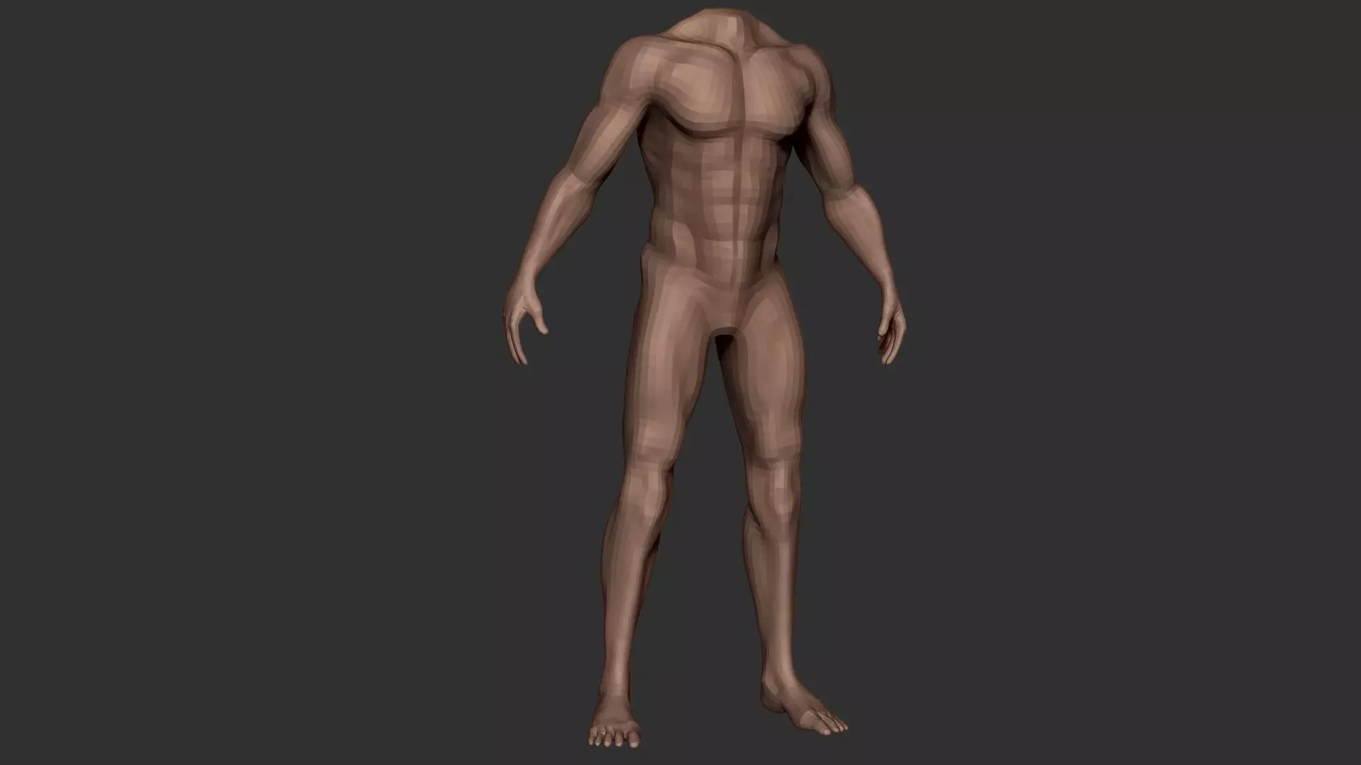 Male Body Anatomy Base Model Vol1 Low-poly 3D model_0