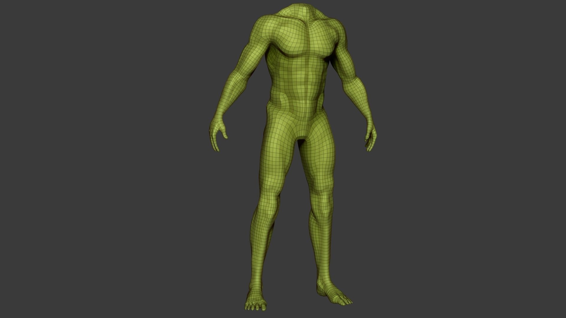 Male Body Anatomy Base Model Vol1 Low-poly 3D model_1