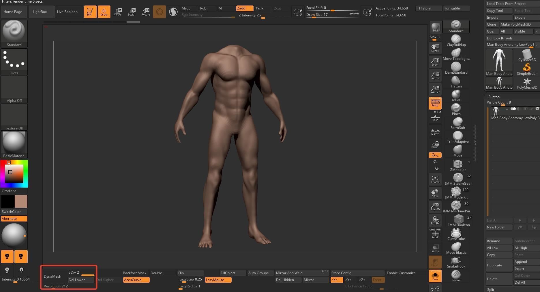 Male Body Anatomy Base Model Vol1 Low-poly 3D model_8