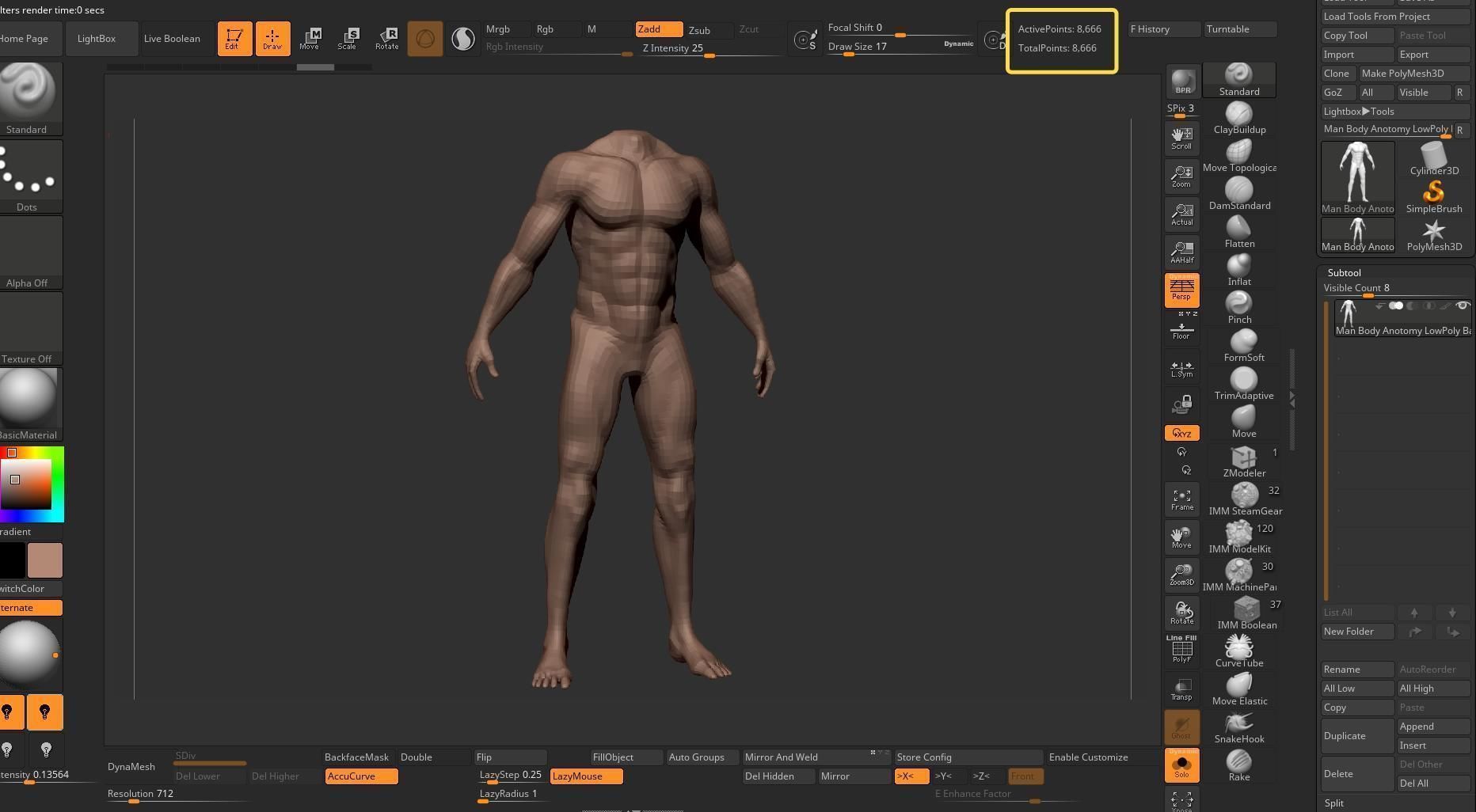 Male Body Anatomy Base Model Vol1 Low-poly 3D model_9