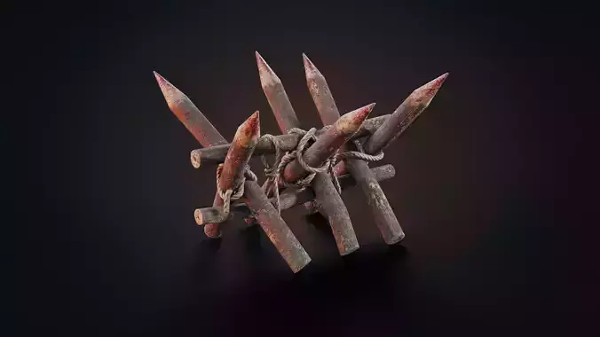 Wooden Stakes Low-poly 3D model