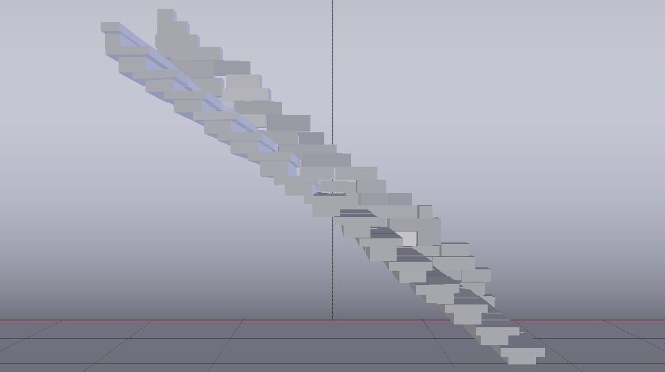 Brick Half Stairs Low-poly 3D model_18