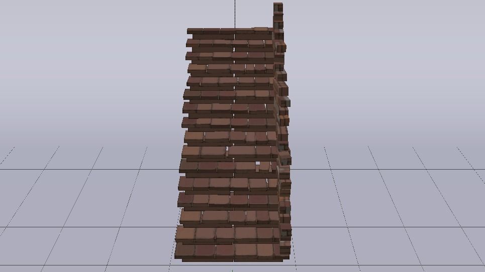Brick Half Stairs Low-poly 3D model_11