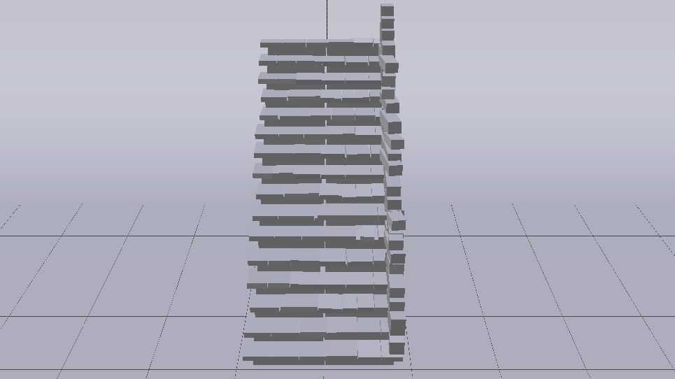 Brick Half Stairs Low-poly 3D model_16