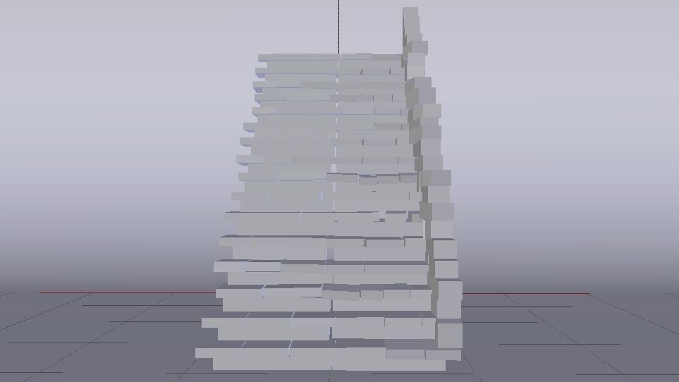 Brick Half Stairs Low-poly 3D model_17