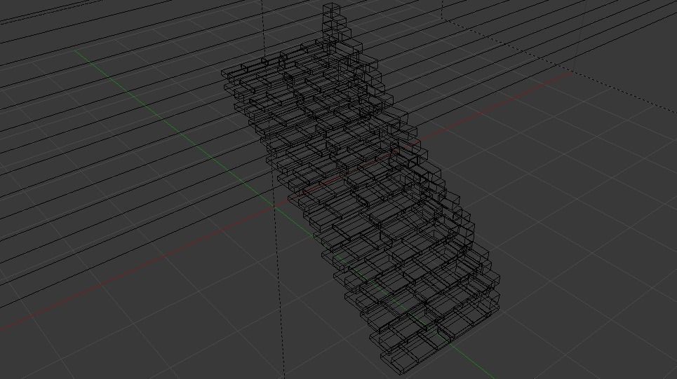 Brick Half Stairs Low-poly 3D model_20