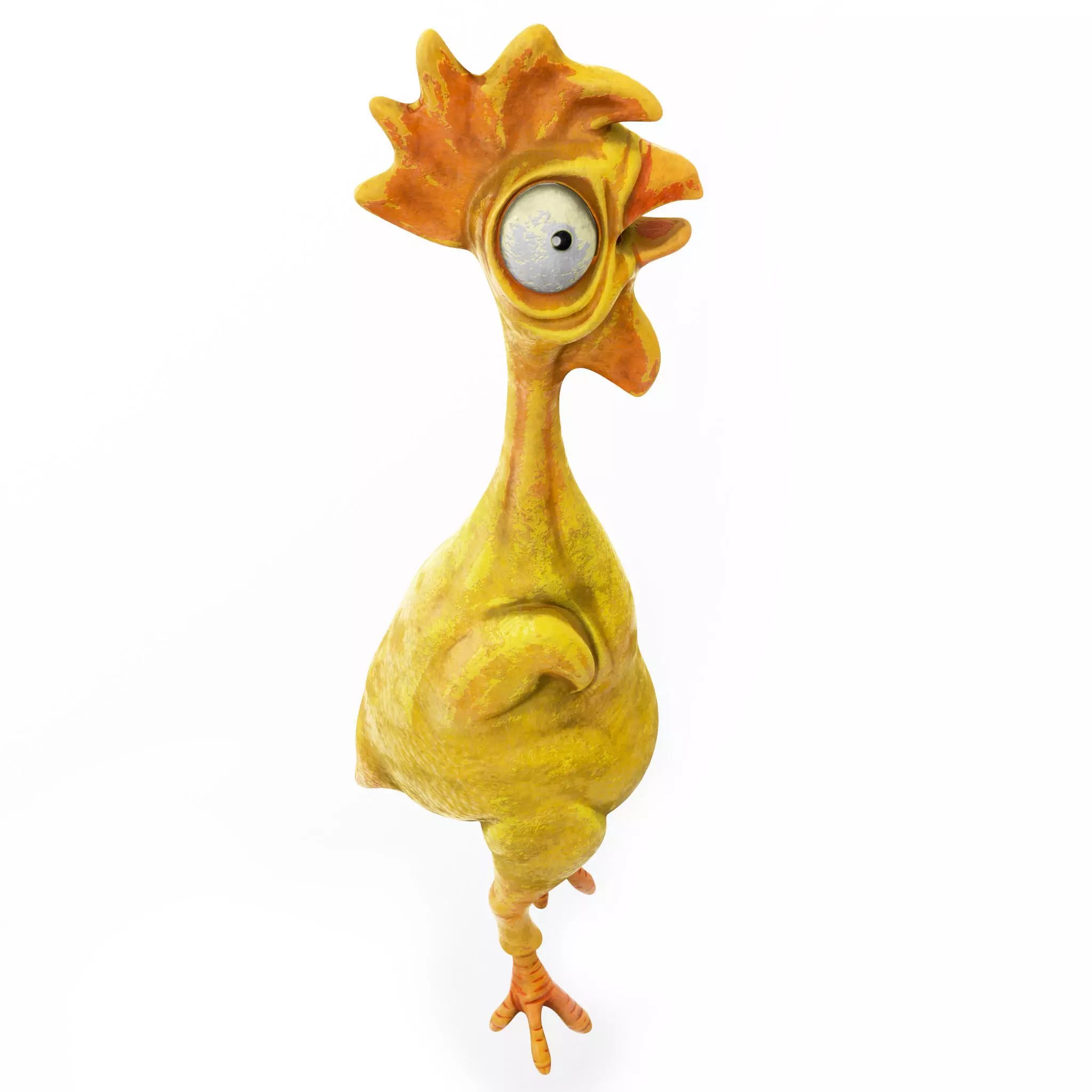 Chicken cartoon toy low poly Low-poly 3D model_0