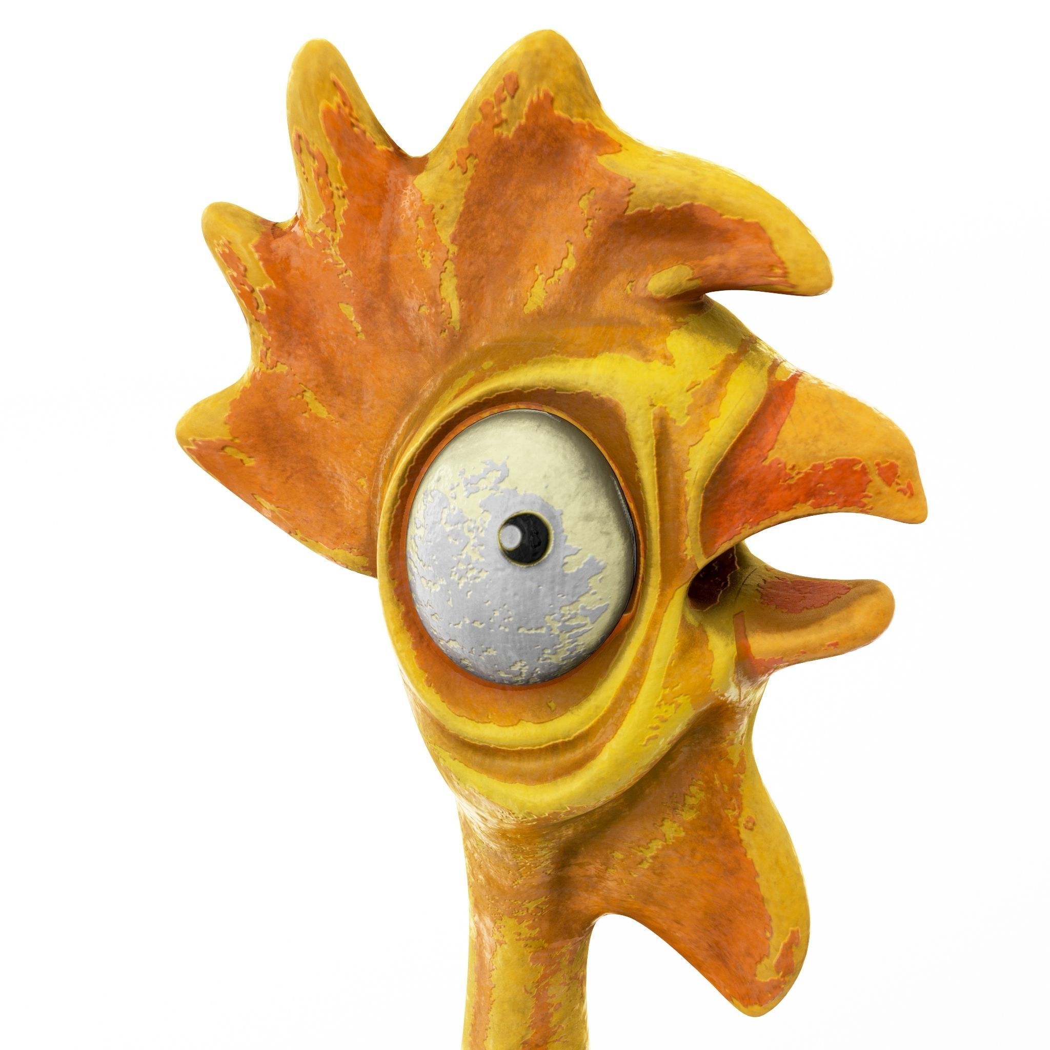 Chicken cartoon toy low poly Low-poly 3D model_3