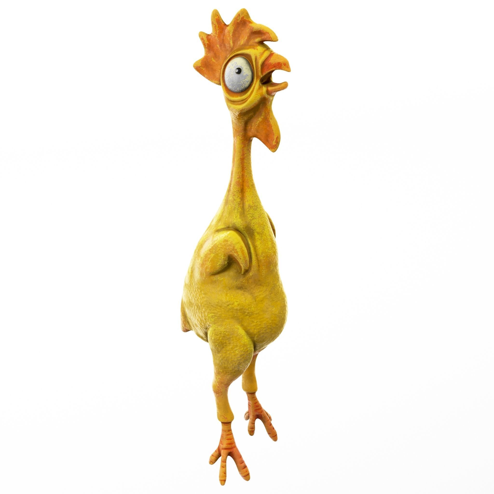 Chicken cartoon toy low poly Low-poly 3D model_1