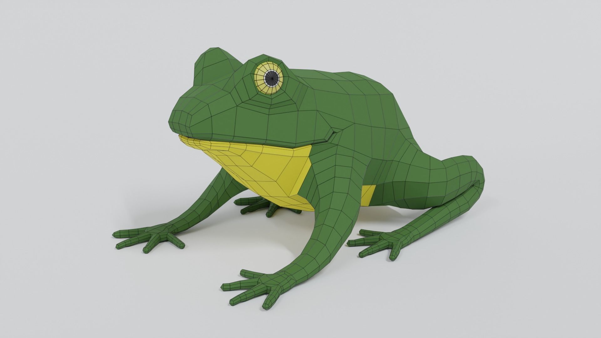 Low Poly Cartoon Frog Low-poly 3D model_9